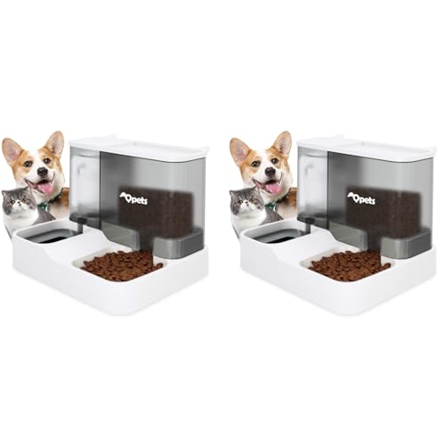 Qpets® Polypropylene 2 in 1 Automatic Food Feeder and Water Dispenser 3L Cat Food 1L Auto Dog for Pets Puppy Kittens 23 X 25 X 23 Cm 2 PCS Qpets® Polypropylene 2 in 1 Automatic Food Feeder and Water Dispenser 3L Cat Food 1L Auto Dog for Pets Puppy Kittens 23 X 25 X 23 Cm 2 PCS